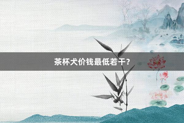 茶杯犬价钱最低若干？